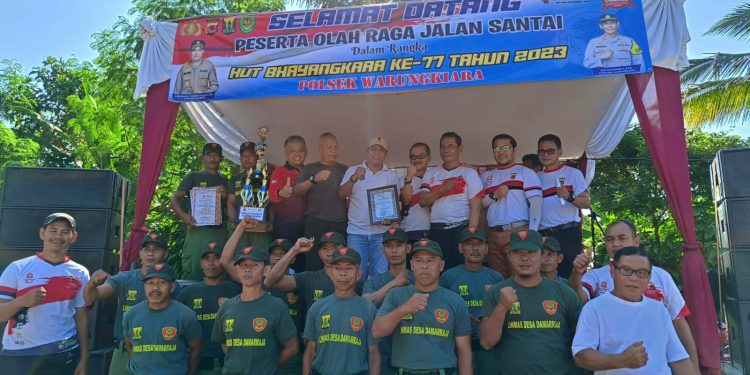HUT Bhayangkari ke-77 Ratusan Warga Semangat Ikuti Jalan Sehat, Ketua Perbakin Apresiasi Linmas Warungkiara