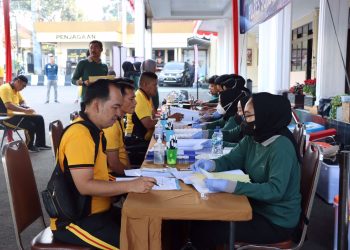Cek Kondisi Fisik dan Psikis, Ratusan Personel Polres Sukabumi Kota Jalani Rikkesla