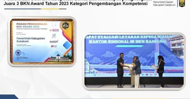 Pemkab Sukabumi Terima Penghargaan BKM AWARD 2023, Dibidang Pengembangan Kopetensi