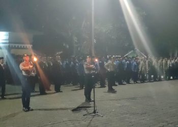 Kodim 0607/Sukabumi Kota menghadiri Apel kehormatan Dan Renungan Suci dalam Rangka HUT RI ke-78 Tahun 2023