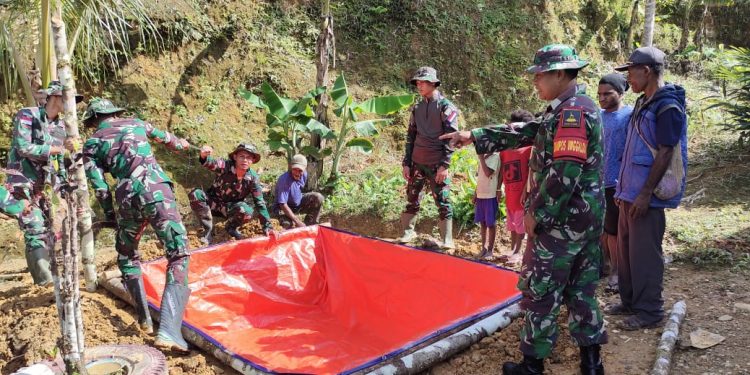 Ajarkan Budidaya Lele, Satgas Yonif 310/KK Undang Warga untuk Mentransfer Ilmu