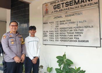 Minggu Kasih, Kapolsek Lembursitu Pimpin Pengamanan Gereja