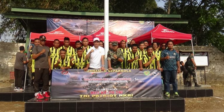 Peringati HUT TNI ke 78 Kodim 0607/Kota Sukabumi Adakan Turnamen Sepakbola Dandim Cup