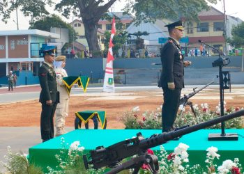Kodim 0607/Kota Sukabumi Menggelar Upacara Dalam Rangka Memperingati Hari Ulang Tahun (HUT) Tentara Republik Indonesia (TNI) ke-78