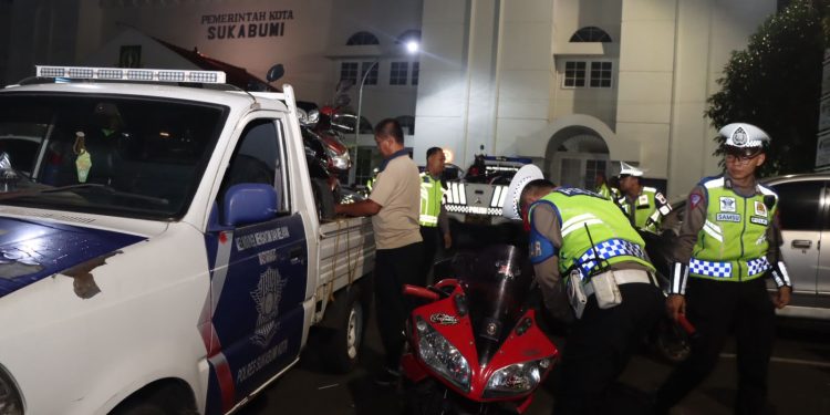 Terjaring KRYD, Puluhan Sepeda Motor Berknalpot Brong di Sukabumi Diamankan Polisi