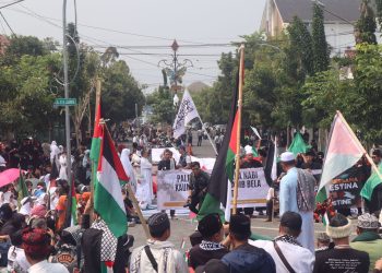 Kawal Aksi Solidaritas Bela Palestina, Polres Sukabumi Kota Terjunkan Ratusan Personel