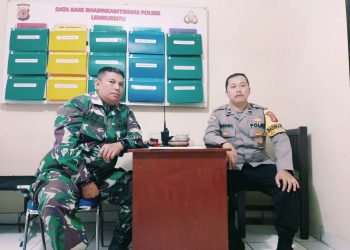 Sinergitas TNI Polri Babinkamtibmas Polsek Lembursitu dan Babinsa menjaga Kamtibmas