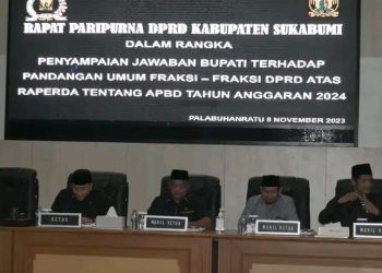 Paripurna : Bupati Sukabumi Sampaikan Jawaban Pandangan Umum Fraksi DPRD Atas Raperda APBD 2024