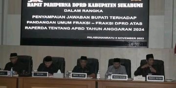 Paripurna : Bupati Sukabumi Sampaikan Jawaban Pandangan Umum Fraksi DPRD Atas Raperda APBD 2024