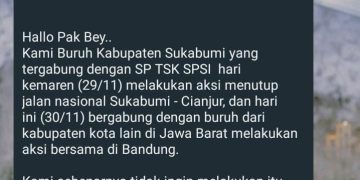 Beredar Sebuah Surat Terbuka Untuk PJ Gubernur Jabar, Dari Serikat Buruh Sukabumi