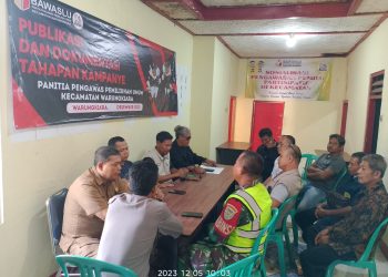 Panwaslucam Warungkiara Gelar Rapat Publikasi, Ketua Panitia : Ajak Masyarakat Turut Mengawasi Pemilu Serentak 2024
