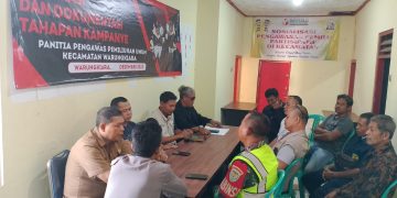 Panwaslucam Warungkiara Gelar Rapat Publikasi, Ketua Panitia : Ajak Masyarakat Turut Mengawasi Pemilu Serentak 2024
