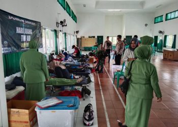 Peringati Hari Juang, Kodim 0622/Kabupaten Sukabumi menggelar kegiatan Donor Darah
