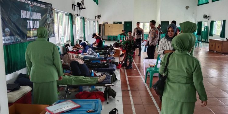 Peringati Hari Juang, Kodim 0622/Kabupaten Sukabumi menggelar kegiatan Donor Darah
