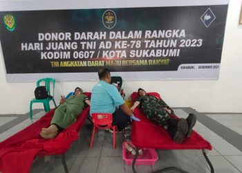 Hari Juang TNI AD ke-78 Tahun 2023 Kodim 0607/Kota Sukabumi Gelar Donor Darah