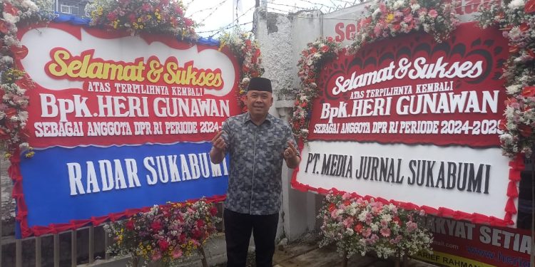 Quick Count, Heri Gunawan Rajai Suara Pileg, Karangan Bunga Ucapan Selamat Penuhi RAI Hergun