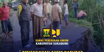 Jalan Penghubung Kecamatan Simpenan – Warungkiara Amblas Tergerus Air Cimandiri, DPU Kab. Sukabumi Wacanakan Akses Darurat