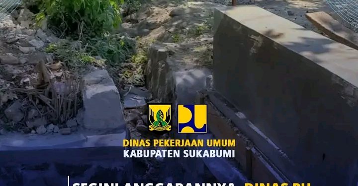 Dinas PU Kab. Sukabumi Kucurkan Puluhan Juta Untuk Perbaikan Plat Beton Jalan Cijoho-Cikangkung