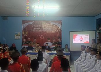 Puluhan Anggota Paskibraka Tingkat Kecamatan Warungkiara Resmi Dikukuhkan