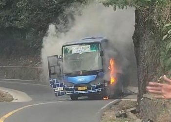 Bus MGI Palabuhanratu – Bogor Terbakar Hebat di Cibadak