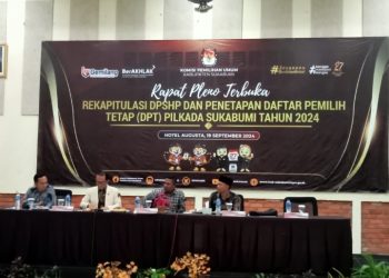 KPU Kab. Sukabumi Gelar Rapat Pleno Rekapitulasi DPSHP, Ini Jumlah Penetapan DPT Pilkada 2024