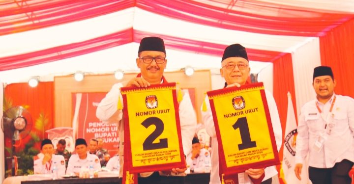 KPU Kab. Sukabumi Gelar Tahapan Pengundian Nomor Urut Calon Bupati dan Wakil Bupati, Ini Hasilnya