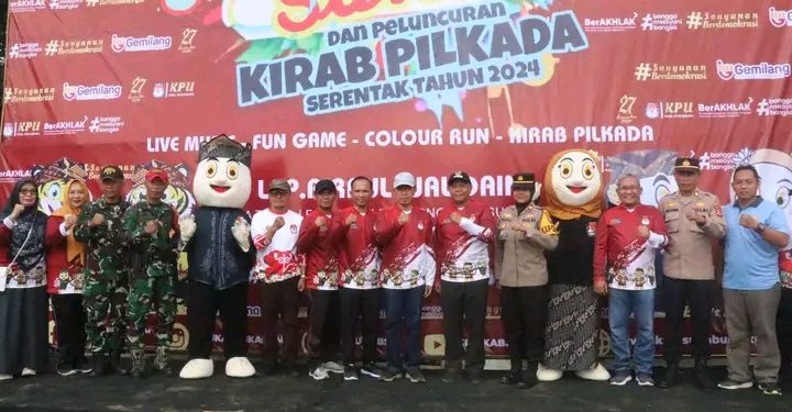 KPU Kabupaten Sukabumi Gelar Kirab dan Jalan Santai Pilkada 2024
