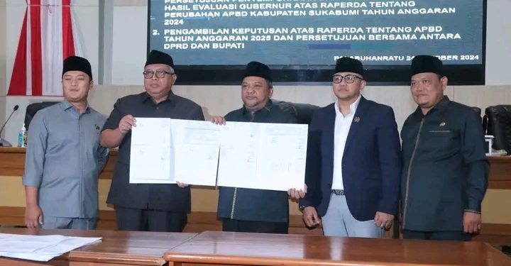 Paripurna DPRD Kab. Sukabumi, Bupati Sampaikan Dokumen Evaluasi Gubernur Atas Raperda Perubahan APBD 2024