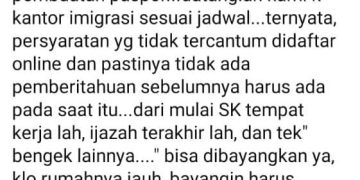 Cetusan Keluhan Pelayanan Paspor di Imigrasi Kelas IIB Sukabumi Viral di Grup Media Sosial, Ini Narasinya