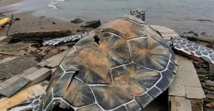 Ornamen Penyu Miliaran di Alun-alun Gadobangkong Viral Berbahan Bambu dan Kardus, Ini Kata Sekda Ade Suryaman