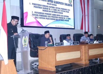 Paripurna DPRD Kab. Sukabumi Bahas Perubahan Perda No15 Tahun 2023 Tentang Pajak Daerah dan Retribusi Daerah