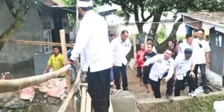 Kapolres dan Bupati Sukabumi Monitoring Sejumlah Lokasi Terdampak Bencana Luapan Air