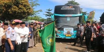 Wakbup Sukabumi Lepas 442 Calon Jemaah Haji Kloter 39, Jemaah Tertua 91 Tahun Termuda 18 Tahun