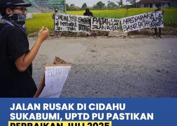 Jalan Caringin – Cidahu Rusak Parah Abadi Warga Gelar Aksi Protes, Dinas PU Pastikan Juli 2025 Diperbaiki