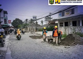 PU Kab. Sukabumi Geber Pekerjaan Rekonstruksi Jalan Caringin–Cidahu Dengan Rigid Beton