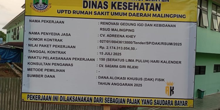 LPI Sorot Renovasi Gedung IGD Dan Kebidanan RSUD Malingping, Diduga CV Pelaksana Punya Histori Buruk