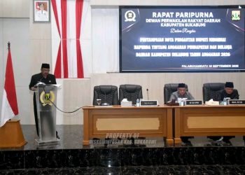 Dalam Paripurna DPRD Bupati Sukabumi Sampaikan Nota Pengantar Raperda APBD Tahun 2026
