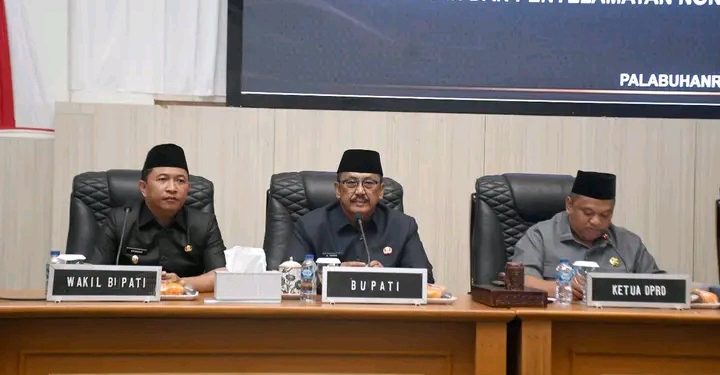 Ketua DPRD Budi Azhar Pimpin Paripurna Agenda Penyampaian Pandangan Fraksi, Atas Nota Pengantar Bupati Sukabumi