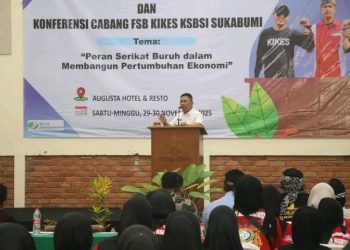 Buka Rakerwil KSBSI Jabar dan Konfercab FSB KIKES Sukabumi, Ini Pesan Wabup Sukabumi