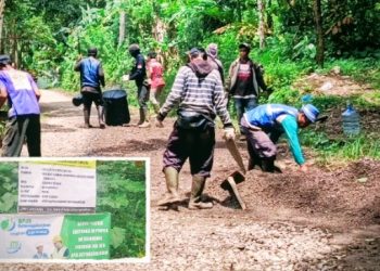 Habiskan 373 Juta Lebih Ruas Jalan Ciangsana – Puncak Madura Akirnya Diperbaiki Dinas PU Kab. Sukabumi, Pengguna Jalan Sumringah